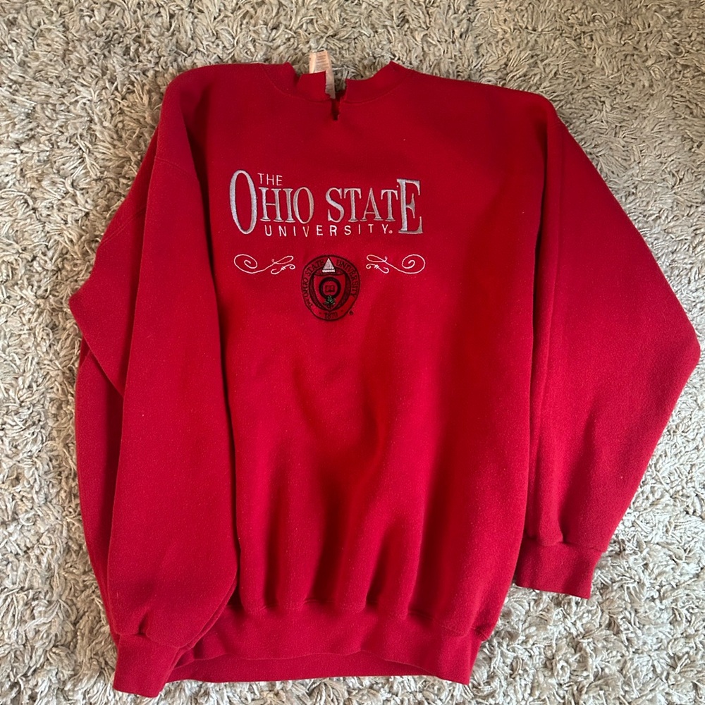Vintage Ohio State Red Crew Neck Sweater